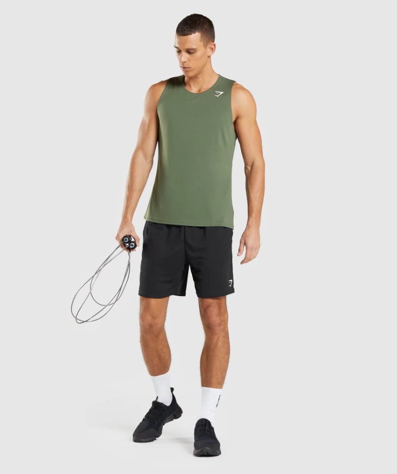 Men's Gymshark Arrival Tanks Olive | NZ 1PDWLF